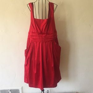 Red dress with pockets